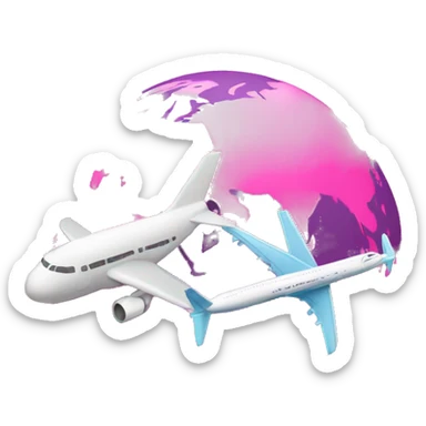 Pink globe with airplane sticker