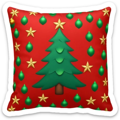realistic decorative christmas pillow print  sticker