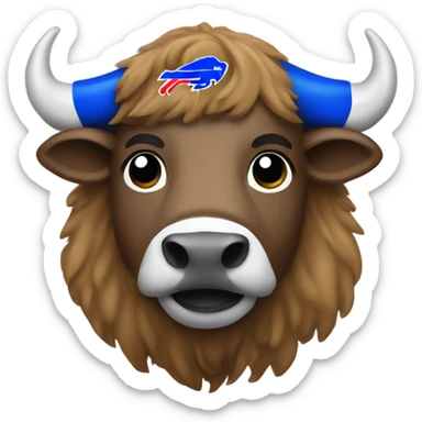 Buffalo wearing Buffalo Bills attire sticker