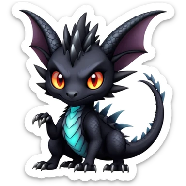 Gothic Badass Edgy Dark Mysterious Mystical Dragon-Beast-Trico-Noivern-Fursona sticker