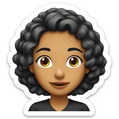 Chica de cabello largo negro ondulado  sticker