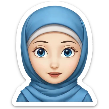 Turkish beautiful finish Konya girl blue eyes with hijab and islamic dress she’s Winking Face sticker