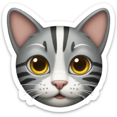 Gray striped cat sticker