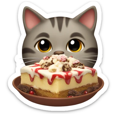 Cat eating a buckeye dessert sticker