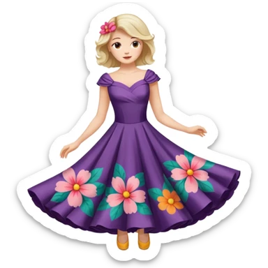 Woman Twirl occasion circle dress sticker