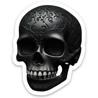 Black skull sticker