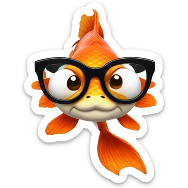 Koi fish with glasses sticker