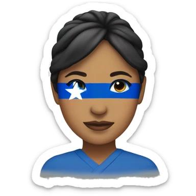 woman with a honduran flag sticker