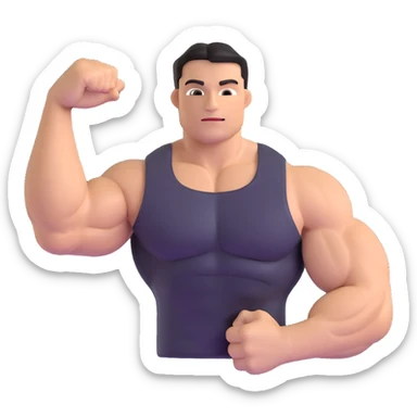 flexing muscle arm sticker