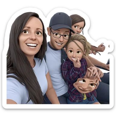 happy outdoor group moment sticker