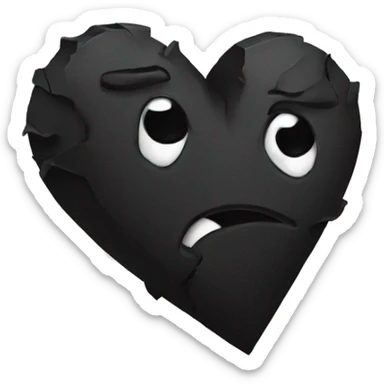 Black broken heart sticker