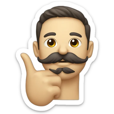 Mustache hold with hand sticker