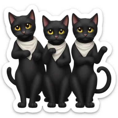 Three black cats as rockstars sticker