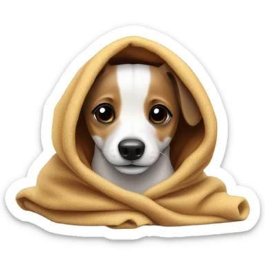 Little jack Russell dog under a blanket sticker