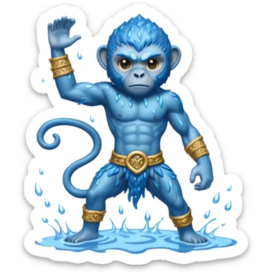 water elemental monkey warior water particles sticker