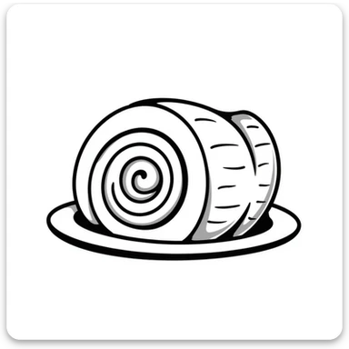 Hand-drawn spiral-cut holiday ham on a platter sticker
