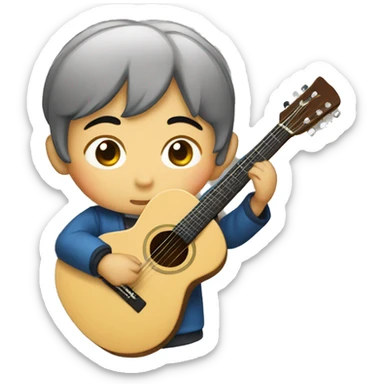 Korean boy with guitar sticker