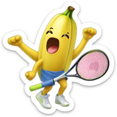Banana won a tennis tournament sticker