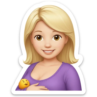 Pregnant woman blonde hair sticker