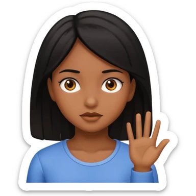 crea una chica morena con cabello negro  sticker