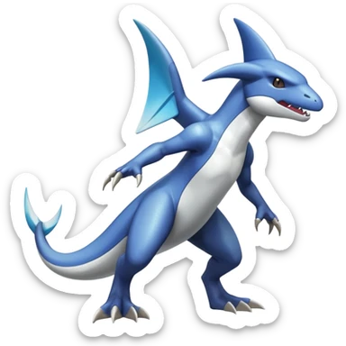 Shiny Koraidon-Latios-Marowak-Gabite-Fakémon-hybrid-creature (full body)  sticker