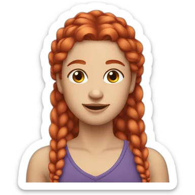 red hair braids sticker