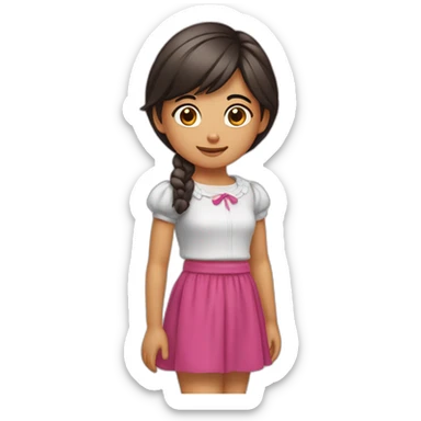 niña-morena-coleta sticker