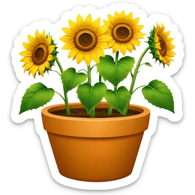 sunflowers pot sticker