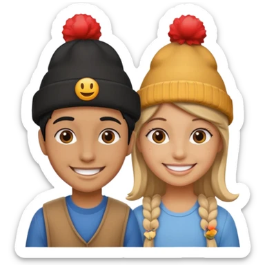 a framed photo of 2 friends in a theme park sticker