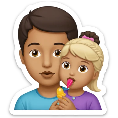 Muhhamad and Aisha Muhhamad old man little girl with binkie in mouth sticker