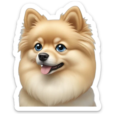 cream-pomeranian-dog-blue-eyes sticker