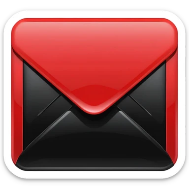 black and red email icon sticker
