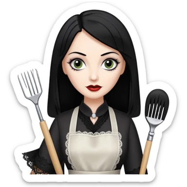 morticia addams hairdresser sticker
