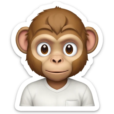 Macaco de camisa branca sticker