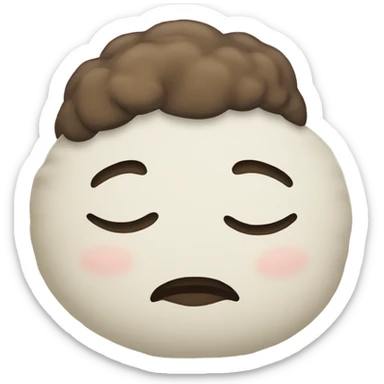 pillow with a sleepy head on it sticker