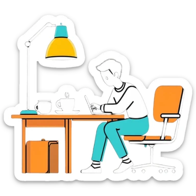 Home office setup sticker