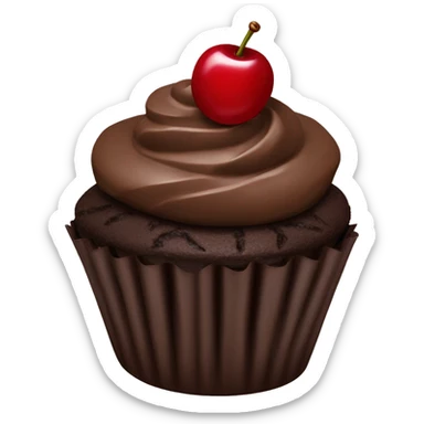 Chocolate cupcake with cherry  sticker
