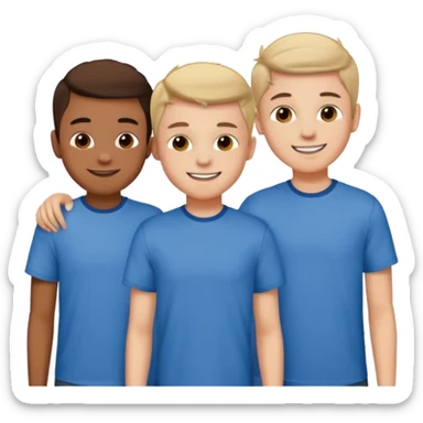 three boys teenagers friends sticker