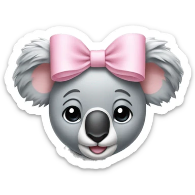 light pink bow on a koala sticker