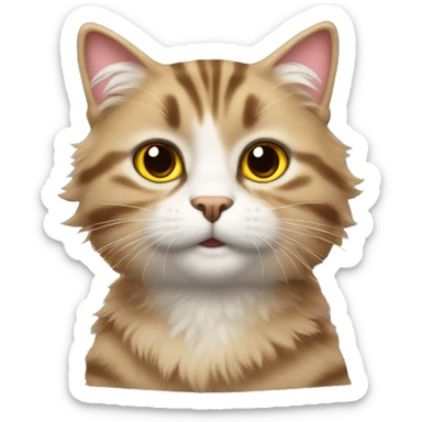 Fluffy tabby cat  sticker