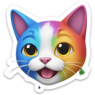 rainbow cat throwing up sticker