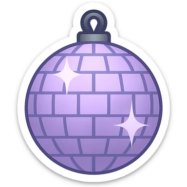 lilac disco ball, twitter emoji style sticker