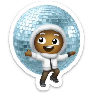 Dancing in snow disco ball sticker