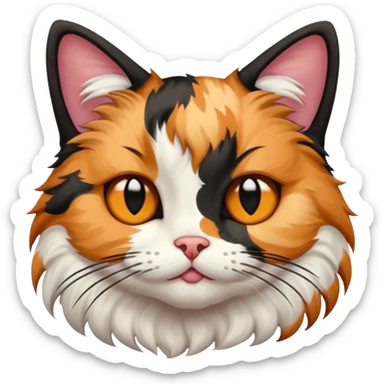 gato con mechon negro tapando un ojo sticker