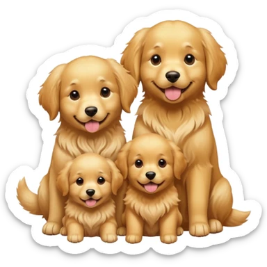 2 dogs 3 puppies sticker