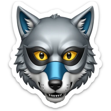 wolf head disguised with a hacker mask sticker