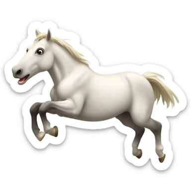 Horse, jumping over a fence drinking milk sticker