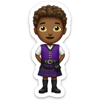 Young Guy in a purple kilt sticker