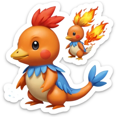 Mudkip-Tepig-Torchic-fusion (full body) sticker