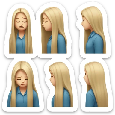  White girl ashamed of herself of hiding face in hands sticker